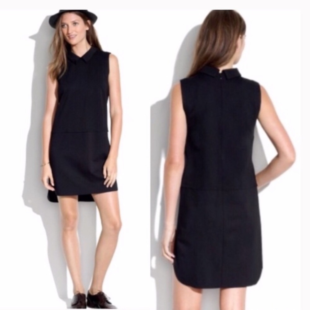 Madewell Black Peter Pan Collar Shirttail Dress